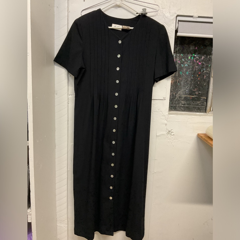 Kathie Lee Vintage 90s Black Dress Womens Size 10